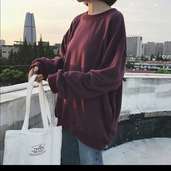 NEW Oversized Fall Sweatshirt autumn boho top - Picture 2 of 2